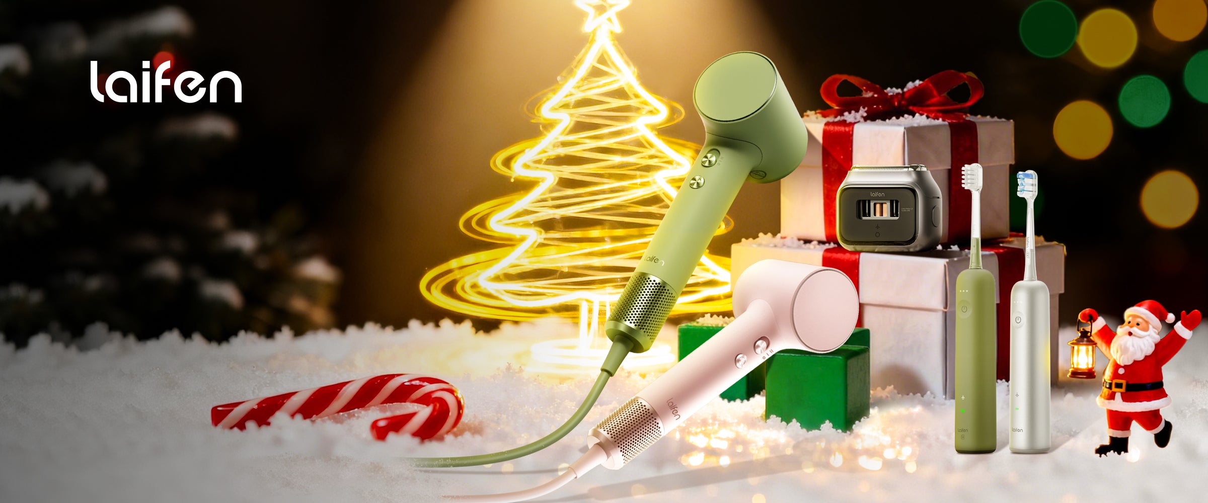 Laifen Haartrockner und Zahnbürsten als Weihnachtsgeschenke