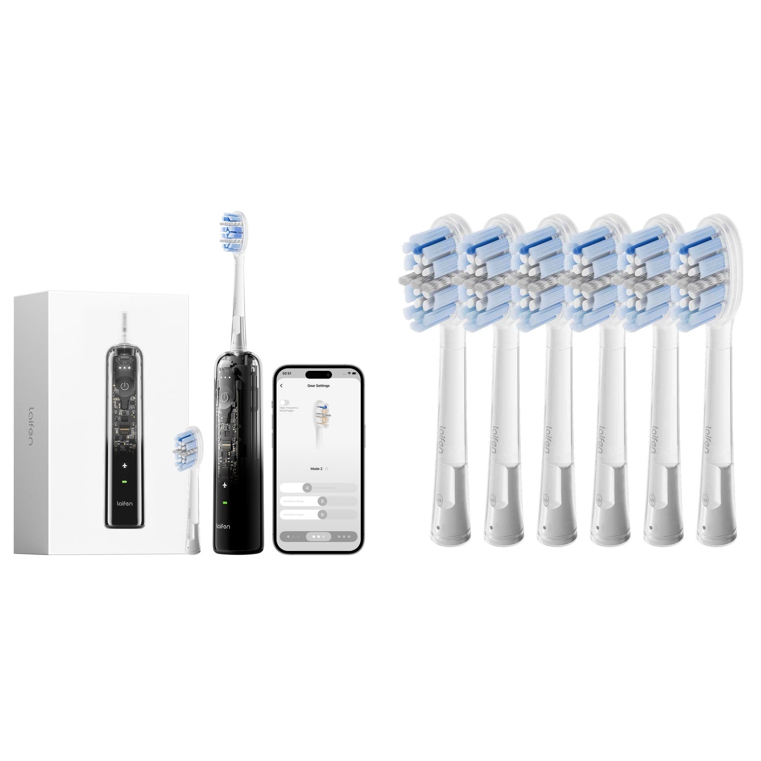 [Bundle] Laifen Wave Pro & Pro Zahnbürste (6-Pack)
